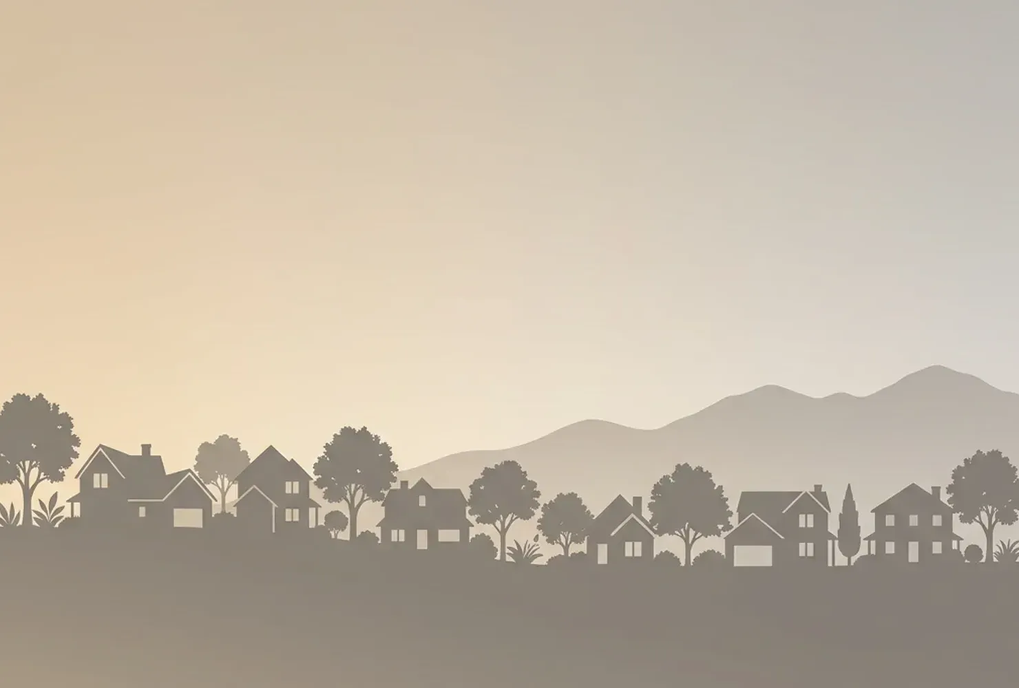 A foothills neighborhood at dusk — placeholder image for the Canyon Pines community in Arvada, Colorado